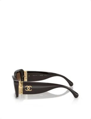CHANEL CH5534 Polarised Rectangle-Frame Acetate Sunglasses detail 3
