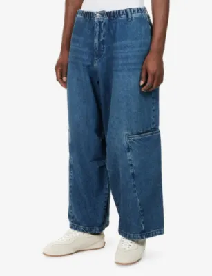 SEVENTH Saygo Drawstring-Waist Denim Jeans in Clouded Indigo, additional product view 3
