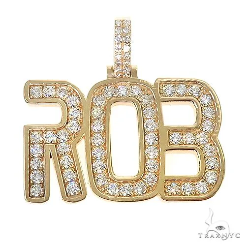 RINA - For Him CUSTOM Custom Made Name Diamond Pendant 66956 in Rose Gold – Pendant