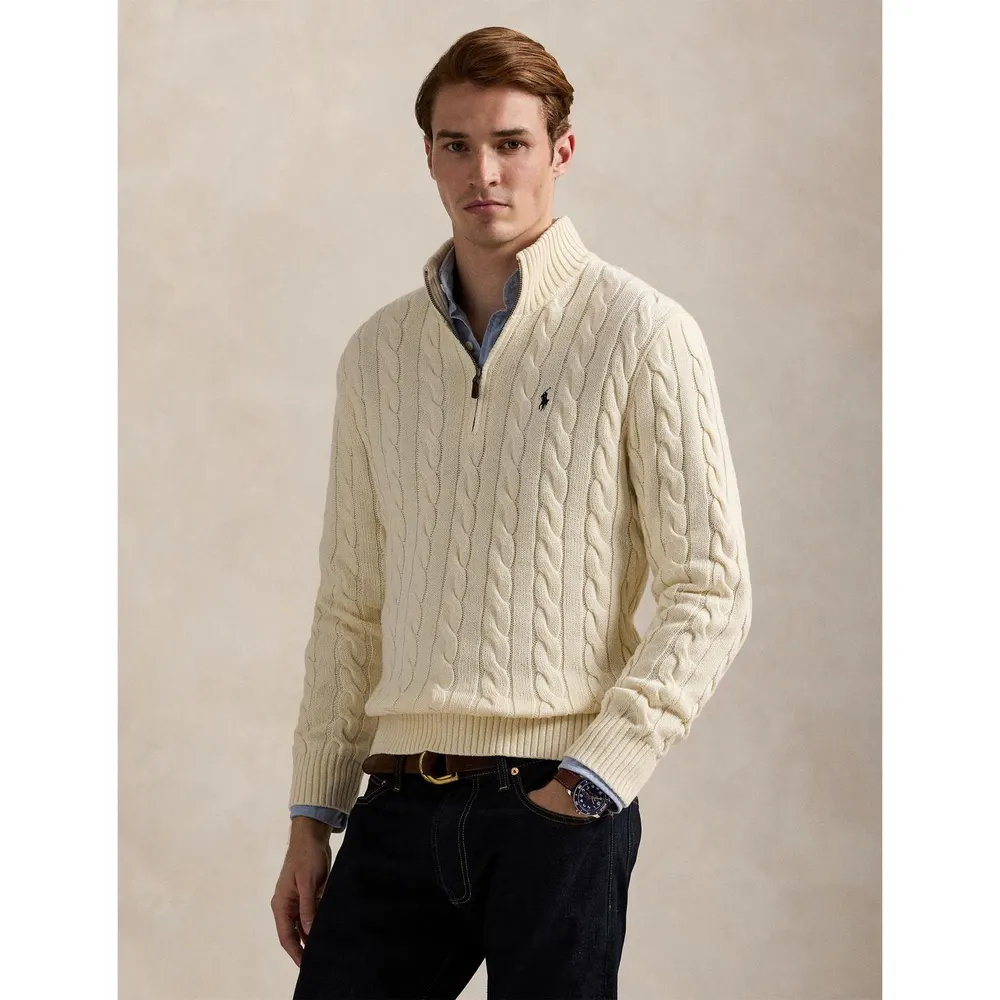 Polo Ralph Lauren Cable Quarter Zip Knit Jumper detail 2