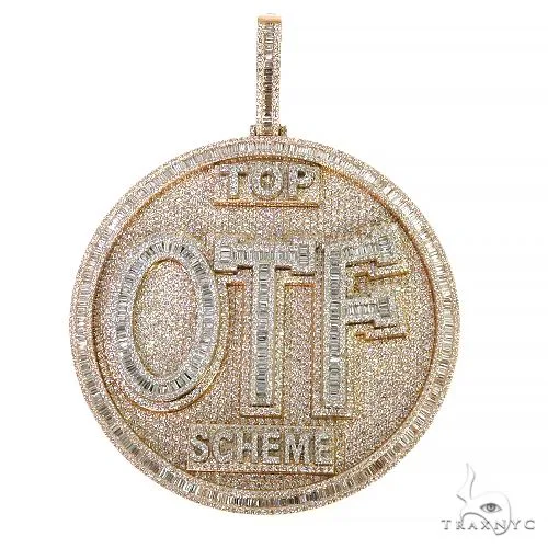 RINA - For Him CUSTOM Custom Made Baguette Diamond 'OPF' Pendant 68021 in Rose Gold – Pendant