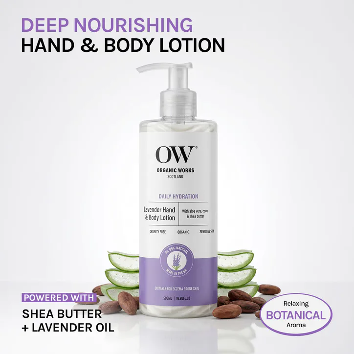 Organic Works Lavender Hand and Body Lotion 500ml, additional product view 3