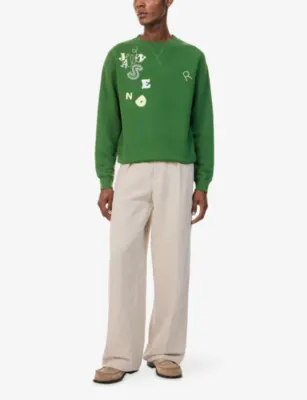 JW ANDERSON Pleated Wide-Leg Cotton Trousers detail 2