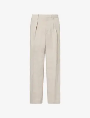 JW ANDERSON Pleated Wide-Leg Cotton Trousers