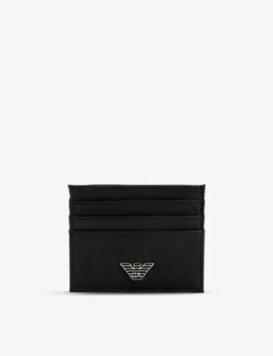 EMPORIO ARMANI Logo-embellished faux-leather card holder