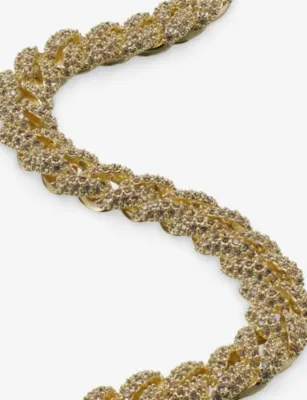 GLD Cluster Cuban 18ct Gold Plated Bracelet - 9in detail 3