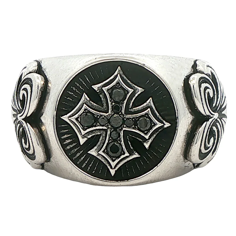 MARYAM - For Him SILVER .925 Silver Antique Cross Ring 70893 in 7.5 – Ring