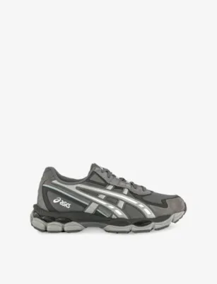 ASICS GEL-NYC 2055 Mesh and Faux-Leather Low-Top Trainers - 7 in CARBON CEMENT GREY – Mens | Trainers | Lace up trainers