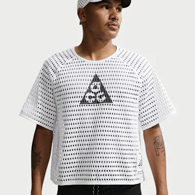 Nike ACG Radical AirFlow Men's Dri-FIT Short-Sleeve Trail-Running Top - White/Anthracite