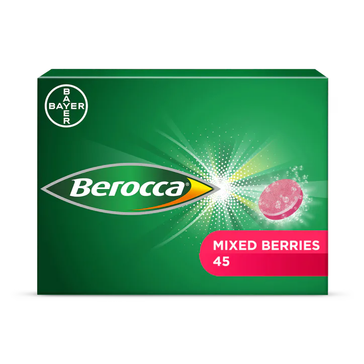 Berocca Energy Effervescent Tablets Mixed Berries Flavour 45 Tablets