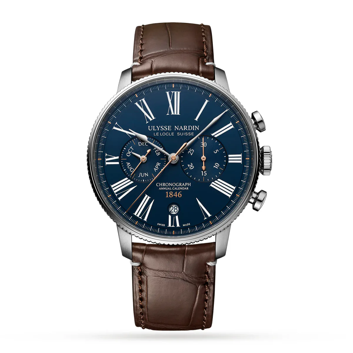 Ulysse Nardin Marine Torpilleur Chronograph 44mm Stainless Steel Case And Bezel