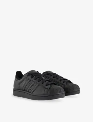 ADIDAS Superstar II Leather Trainers - 3.5 in BLACK BLACK BLACK, additional product view 3