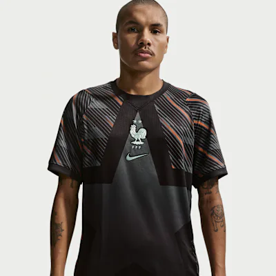 Nike FFF 2026 Stadium Goalkeeper Men's Nike Dri-FIT Football Replica Short-Sleeve Shirt - Black/Medium Ash/Monarch/Igloo