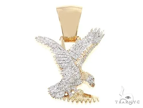 RINA - For Him FACTORY 14K Gold Micro Pave Diamond Eagle Charm Pendant 63941 in Rose Gold – Pendant
