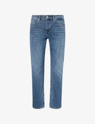 7 FOR ALL MANKIND Straight-Leg Mid-Rise Denim Jeans