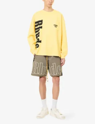 RHUDE Logo-Print Patch-Pocket Cotton T-Shirt detail 2