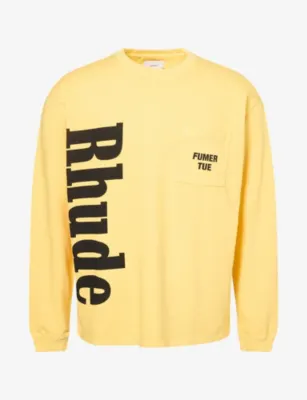 RHUDE Logo-Print Patch-Pocket Cotton T-Shirt