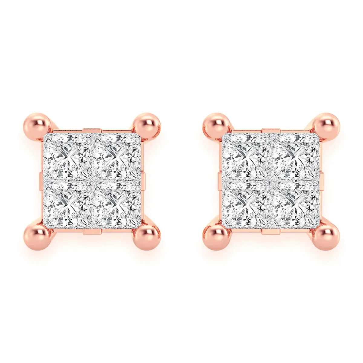 For Him Quad Diamond Studs in 0.25ctw / Rose Gold / Natural Diamond – Earring