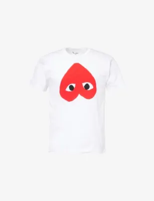 COMME DES GARCONS PLAY Brand-Print Crewneck Cotton-Jersey T-Shirt