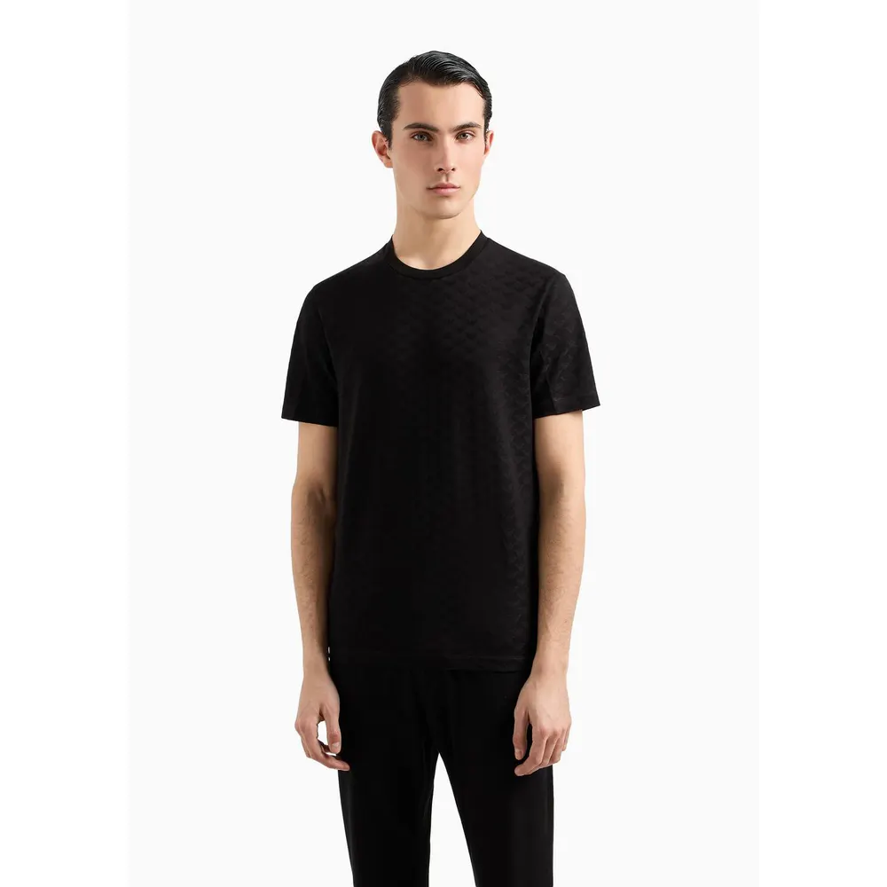 Emporio Armani Mens All-Over Print Regular Fit T-Shirt detail 3
