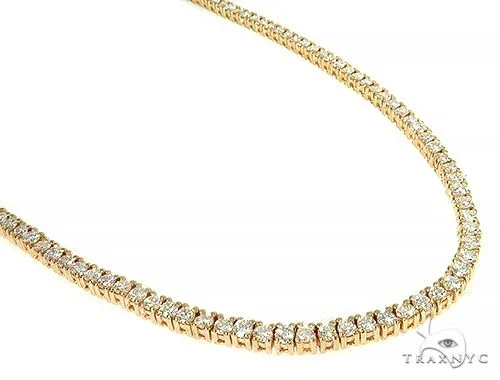 RINA - For Him FACTORY 14K Yellow Gold Diamond Tennis Chain 22 Inches 3mm 66029 in Yellow Gold – Chain