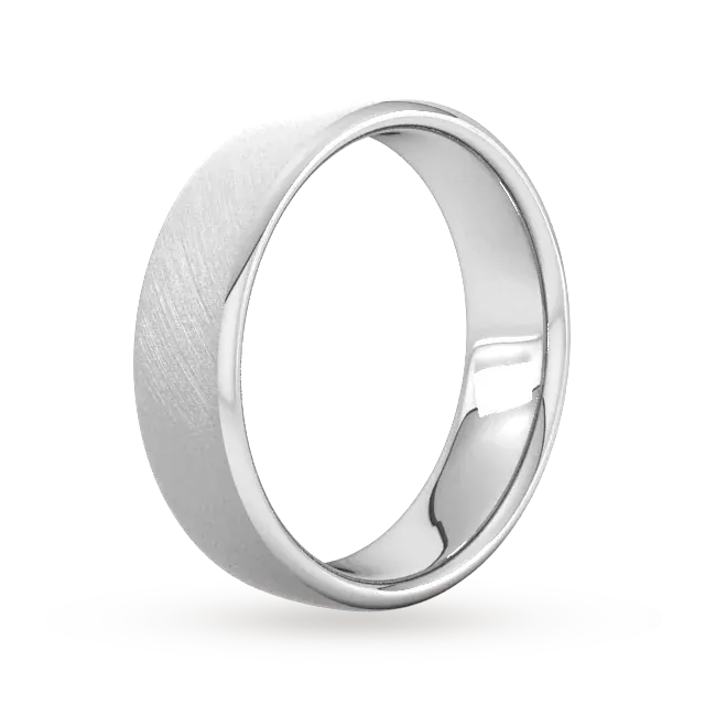 For Him 6mm Traditional Court Heavy Diagonal Matt Finish Wedding Ring In 18 Carat Yellow Gold detail 2