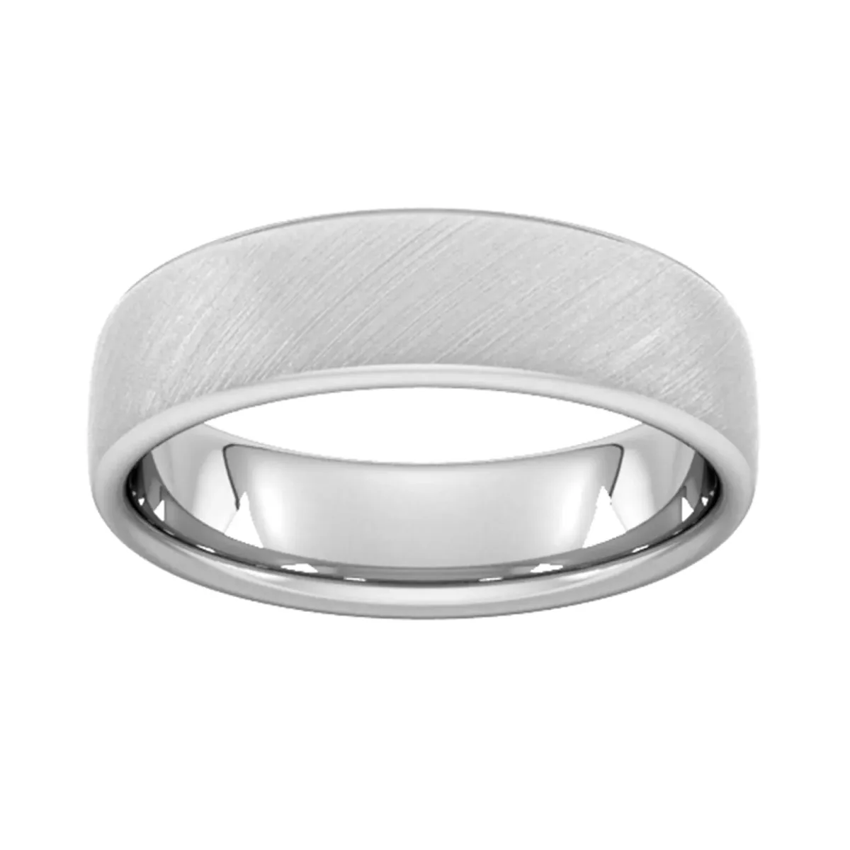For Him 6mm Traditional Court Heavy Diagonal Matt Finish Wedding Ring In 18 Carat Yellow Gold