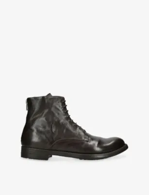 OFFICINE CREATIVE Hive Lace-Up Leather Boots - EUR 45 / 11 UK MEN in Dark Brown – Mens | Boots | Chelsea boots