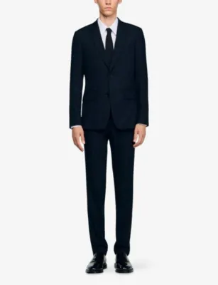 SANDRO Single-breasted wool blazer detail 2