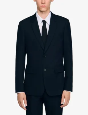 SANDRO Single-breasted wool blazer detail 3