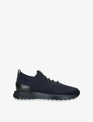 TODS Run 63K Calzino Knitted and Leather Trainers - EUR 39 / 5 UK MEN in Navy – Mens | Trainers | Lace up trainers