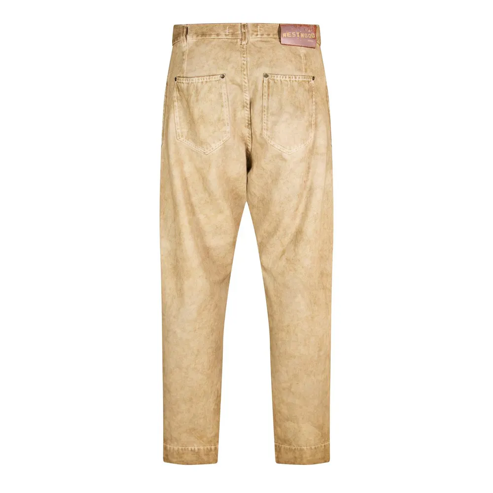 Vivienne Westwood Men's Wide Leg Jeans in Washed Beige, additional product view 2