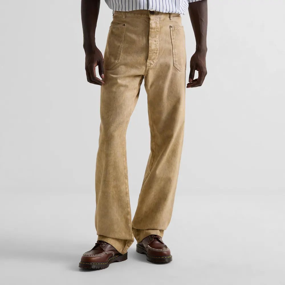 Vivienne Westwood Men's Wide Leg Jeans in Washed Beige, additional product view 3