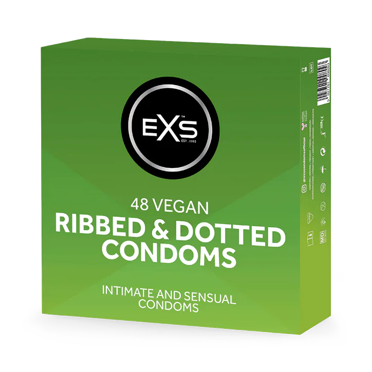 EXS Textured Condoms Ribbed & Dotted Vegan 48 Pack