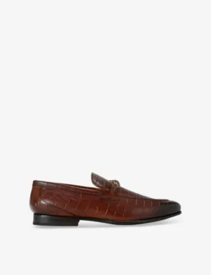 KURT GEIGER LONDON Alton Croc Leather Loafers - EUR 42 / 8 UK MEN in TAN – Mens | Loafers