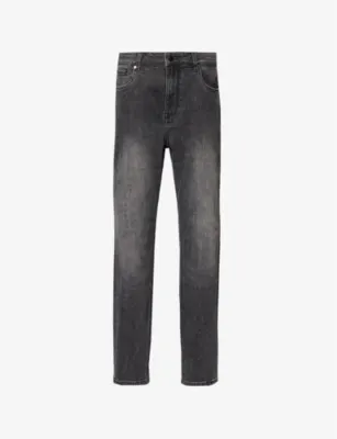 ARNE Brand-Patch Slim-Leg Slim-Fit Stretch-Denim Jeans - GREY WASH - 34R detail 2