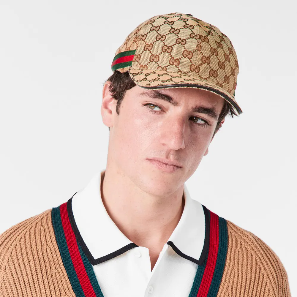 Gucci Men's GG Monogram Canvas Cap detail 3