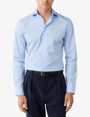 HACKETT Formal Tailored-Fit Long-Sleeve Cotton Shirt detail 3