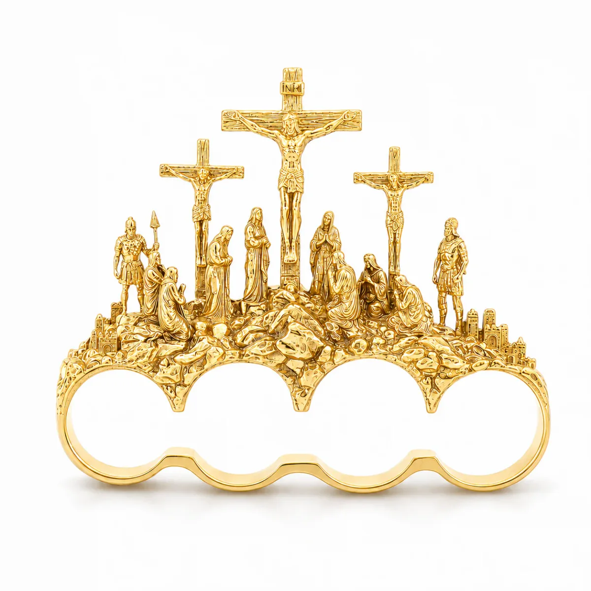 DANNY - For Him CUSTOM 10K Triple Cross 4-Finger Ring 71776 in Rose Gold – Ring