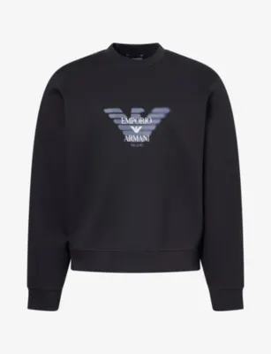 EMPORIO ARMANI Logo-Print Cotton-Blend Sweatshirt