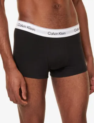 CALVIN KLEIN Icon Logo-Waistband Pack Of Three Stretch-Cotton Trunks detail 3