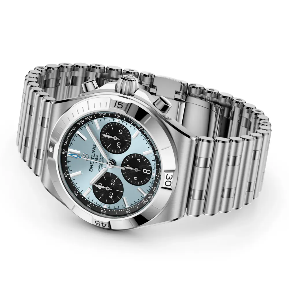 Breitling Chronomat B01 Chronograph 42mm Mens Watch Ice Blue in Blue, additional product view 3