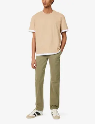 7 FOR ALL MANKIND Mid-Rise Straight-Leg Cotton Chino Trousers detail 2