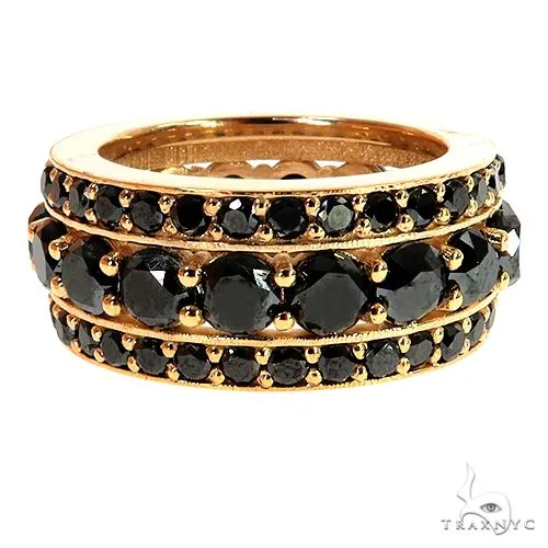 RINA - For Him CUSTOM Custom Made Black Diamond Rig 68217 in Rose Gold / 8 – Ring