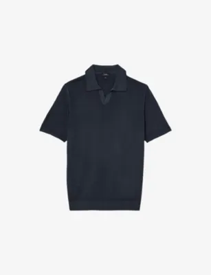 REISS Rook Open-Collar Merino Wool Polo Shirt - SOFT SAGE GREEN