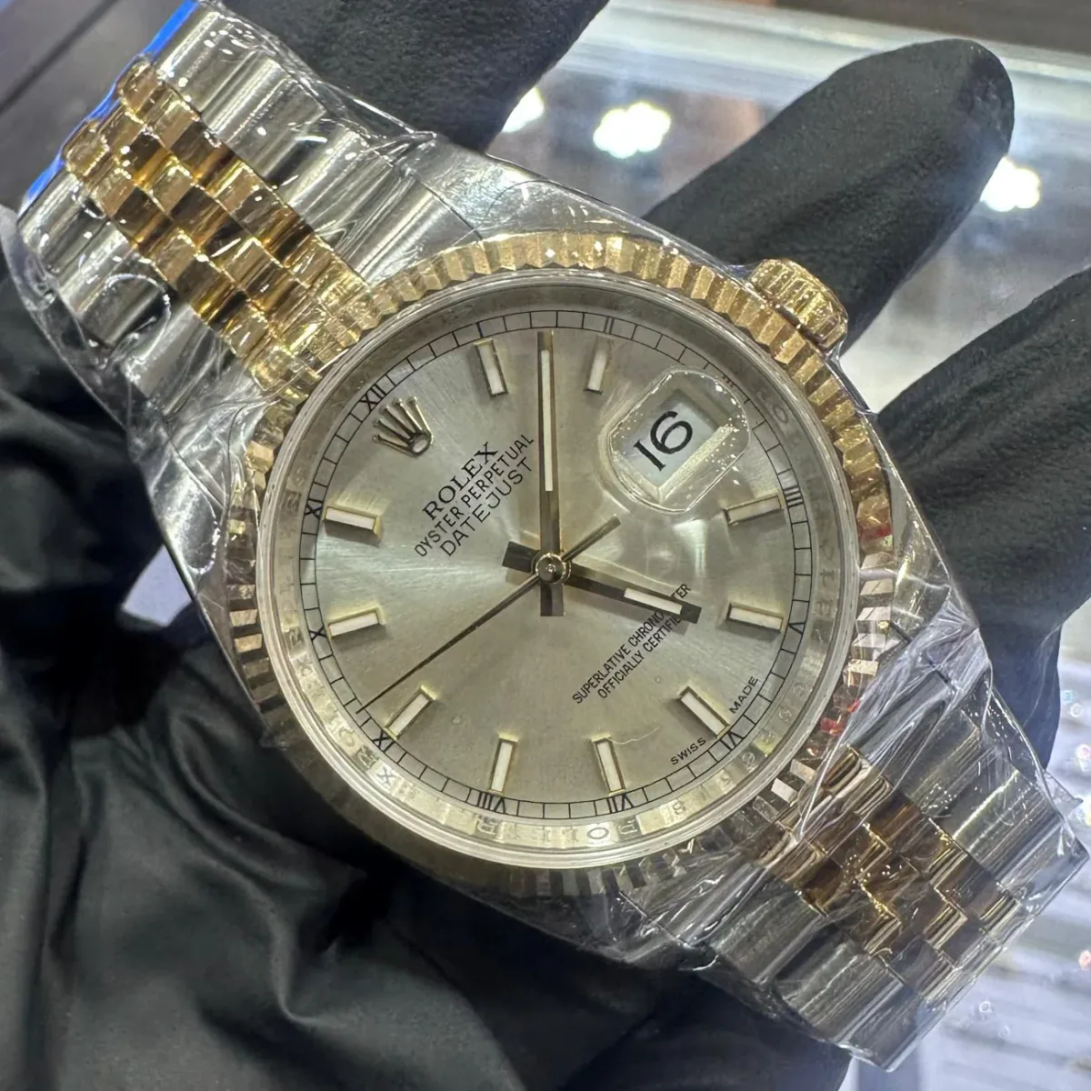 ANKUR - For Him WATCHES Rolex Datejust 36mm | Two Tone Yellow Gold | Silver Stick Dial – Watch