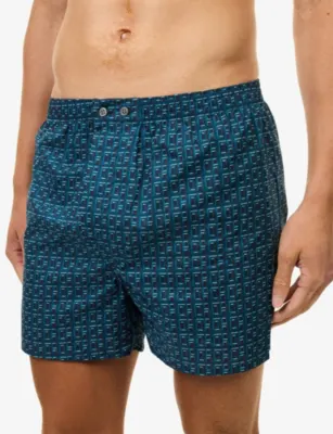 DEREK ROSE DR Monogram Cotton Boxer Shorts detail 3