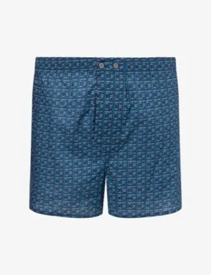 DEREK ROSE DR Monogram Cotton Boxer Shorts