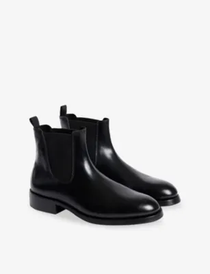 SANDRO Flat Leather Chelsea Boots - EUR 41 / 7 UK MEN in BLACK, additional product view 3