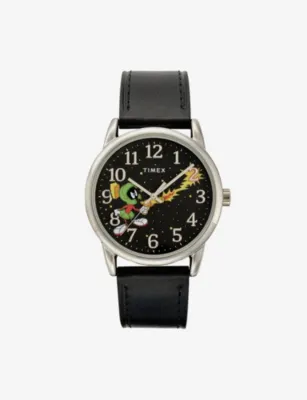 TIMEX Looney Tunes x Easy Reader Brass and Leather Strap Quartz Analog Watch 38mm